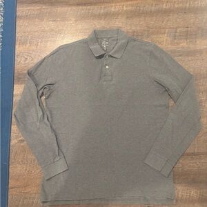 J. Crew Gray Long Sleeve Polo Shirt